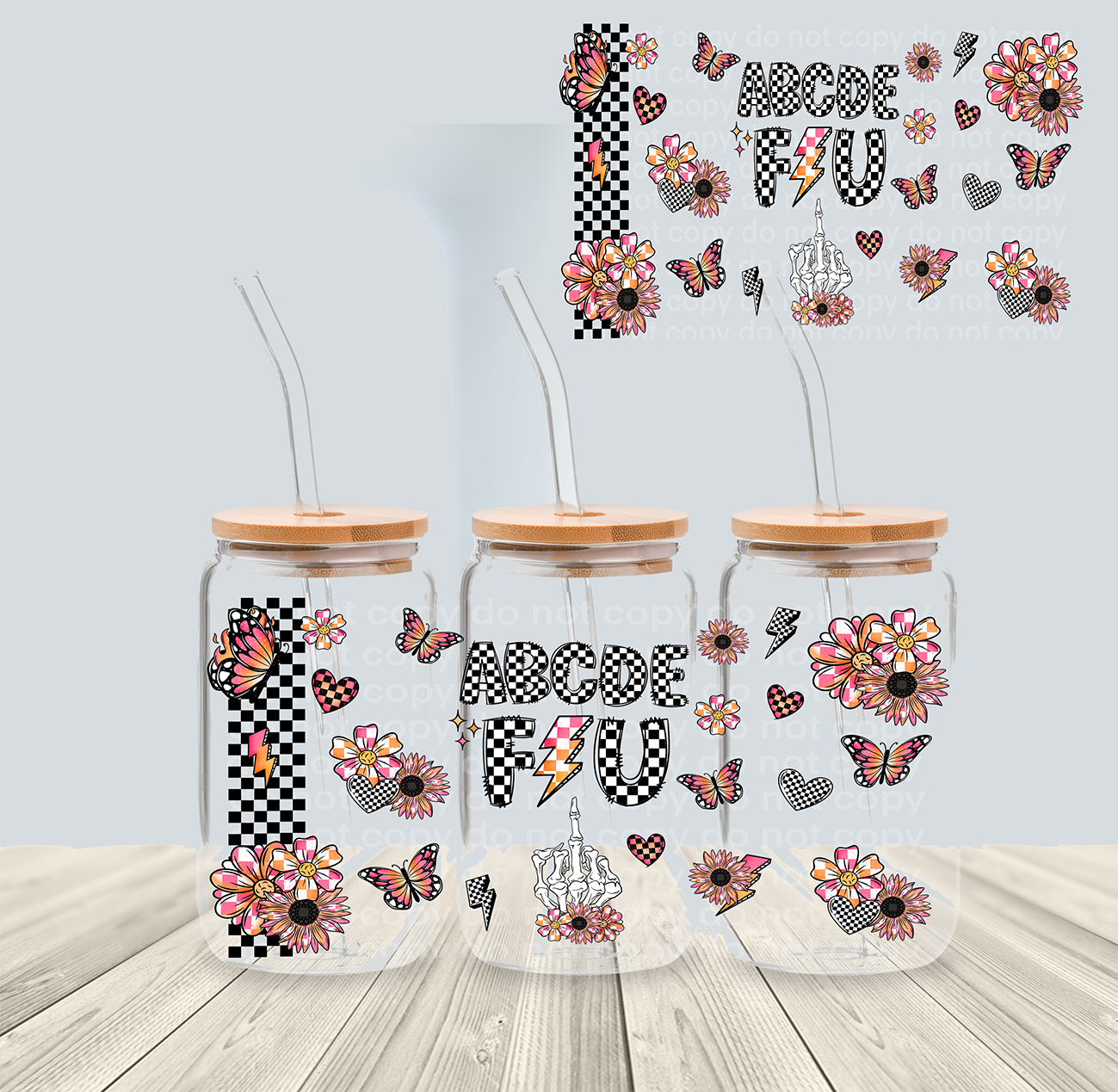ABCDFU- 16oz Libbey Glass - *Ready to Ship*