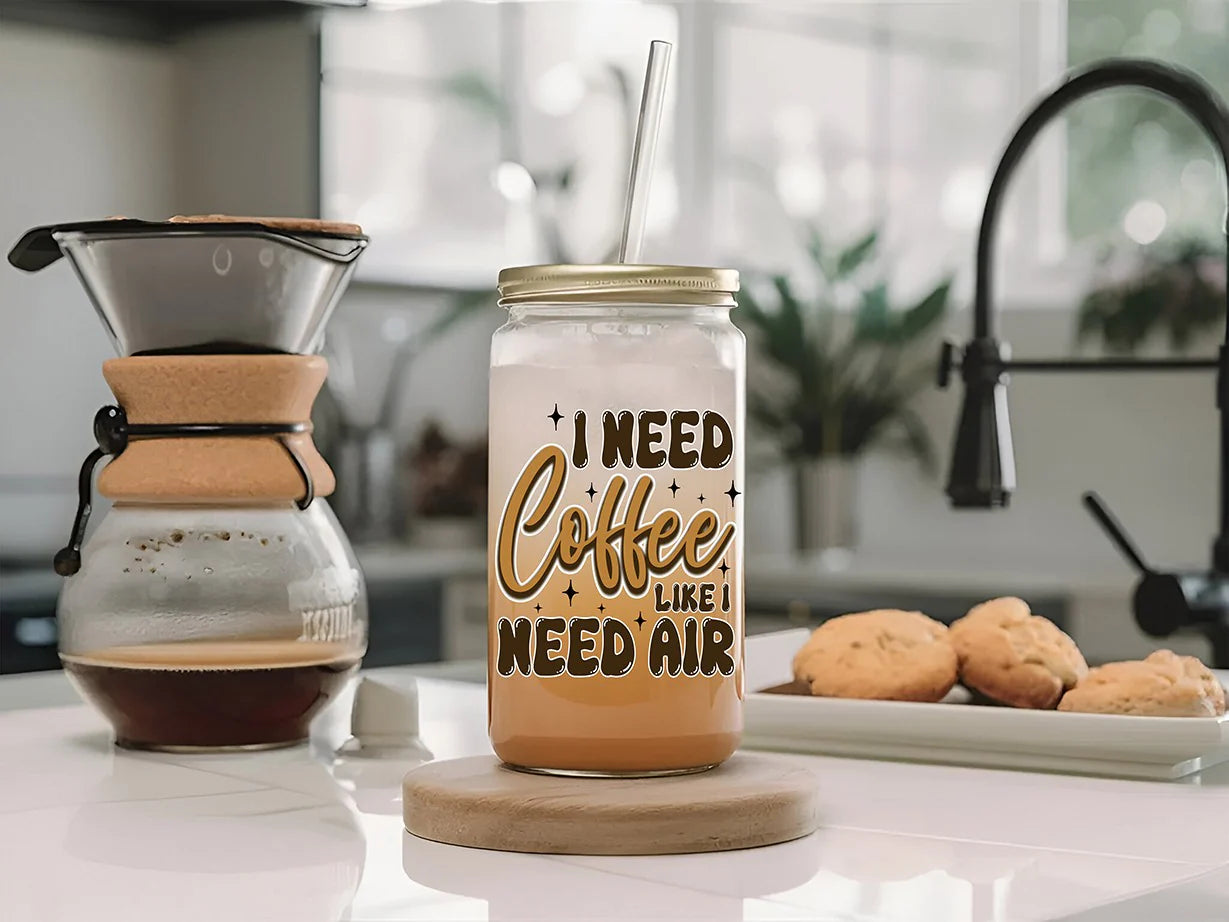I Need Coffee - 16oz Libbey Glass - *Ready to Ship*