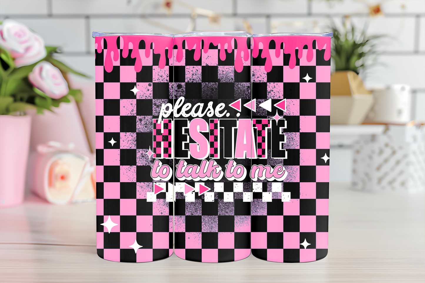 Please Hesitate-Pink - 20oz Sublimation Tumbler